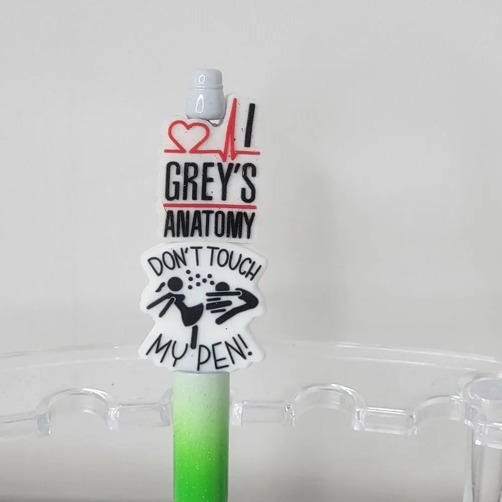 Focal Funny Beaded Pen I Love Grey's Anatomy Don't Touch My Pen Heart